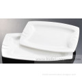 drawed new bone china with silicone spoon two handle rectangular plate